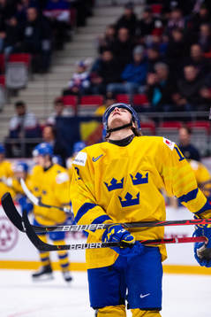 Samuel Fagemo of Sweden looks dejected