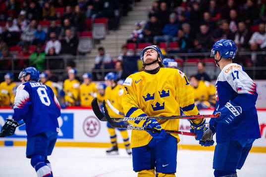 Samuel Fagemo of Sweden looks dejected