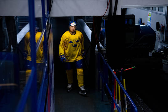 Linus Nässén of team Sweden at a practice session