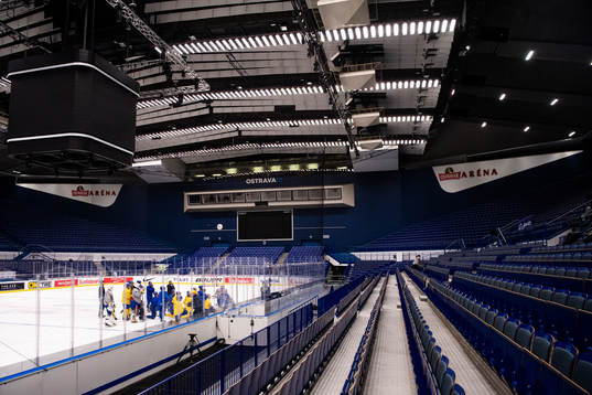 Players of team Sweden at a practice session