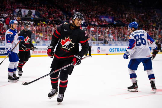 Akil Thomas of Canada looks dejected