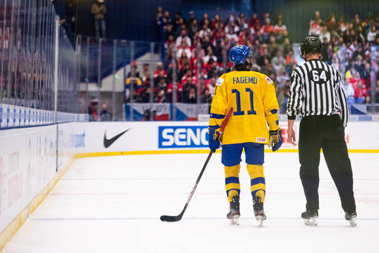 Samuel Fagemo of Sweden looks dejected