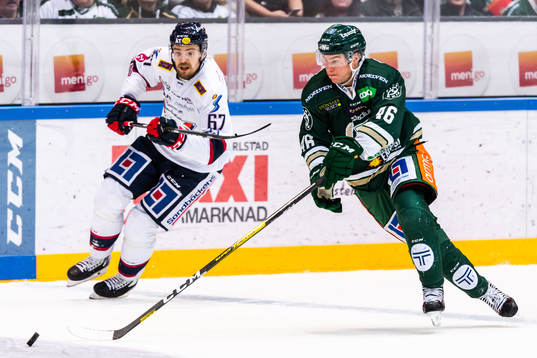 Linköpings Jarno Kärki och Färjestads Michael Latta