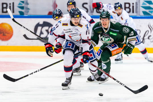 Linköpings Henrik Törnqvist och Färjestads Gustav Rydahl