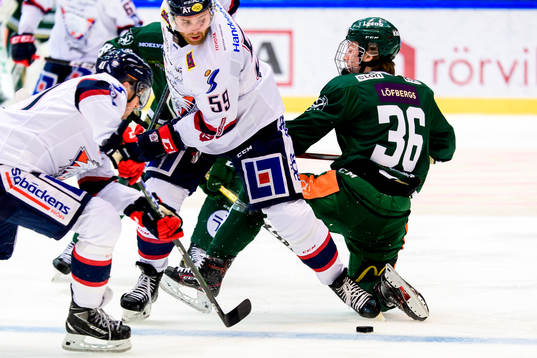 Linköpings Anton Mylläri och Färjestads Noah Andersson