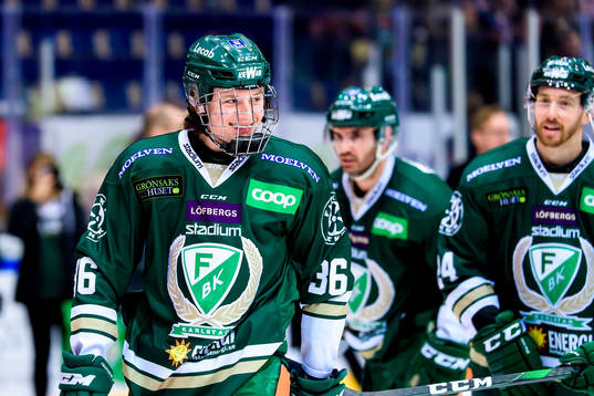 Färjestads Noah Andersson jublar