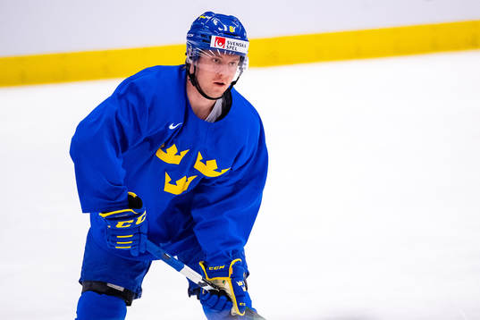 Rasmus Sandin of Sweden at a practice session