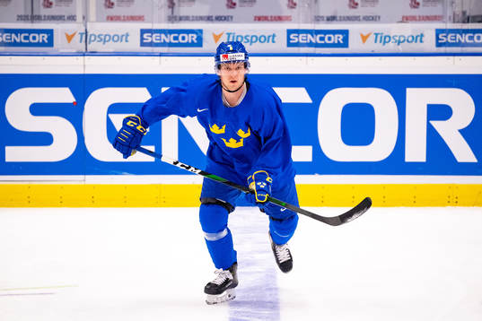 Rasmus Sandin of Sweden at a practice session