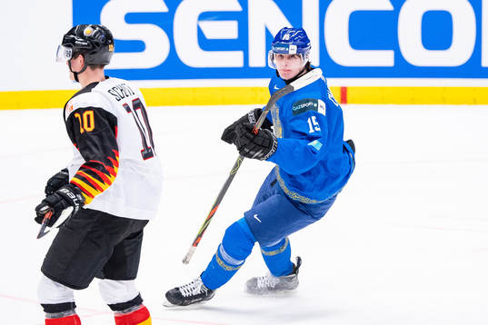 Denis Chaporov of Kazakhstan celebrates the 4-0 goal