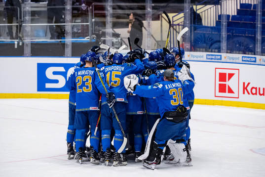 Players of Kazakhstan celebrate