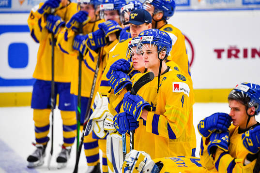 Adam Ginning of Sweden looks dejected