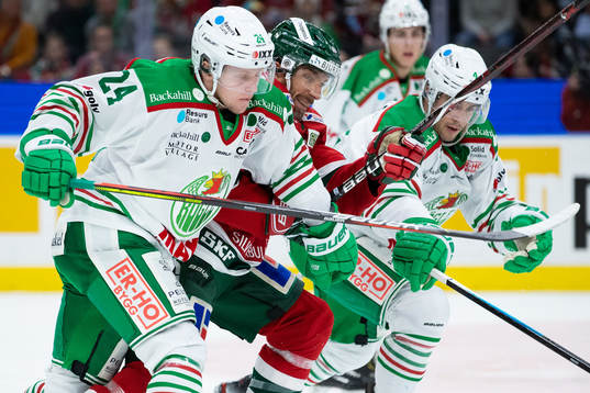 Rögles Kevin Wennström och Frölundas Joel Lundqvist