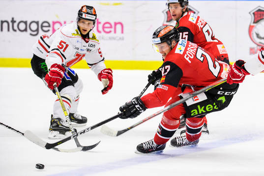 Malmö Redhawks Christoffer Forsberg och Örebros Kristian