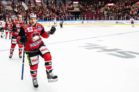 Malmö Redhawks Frederik Storm jublar