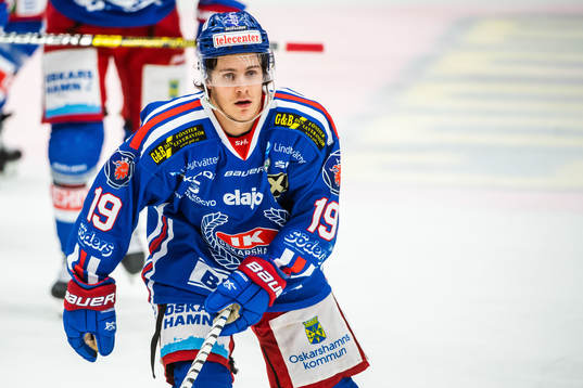 Oskarshamns Tyler Kelleher jublar