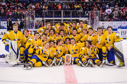 Players of Sweden celebrates
