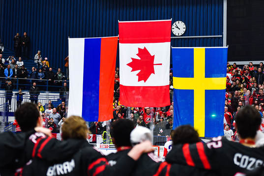 Flags of Russia, Canada and Sweden