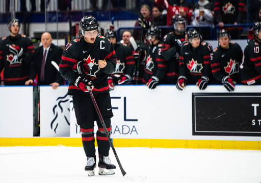 Barrett Hayton of Canada in pain