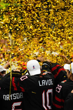 Raphael Lavoie of Canada celebrates