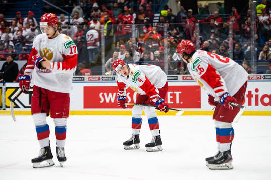 Maxim Sorkin , Yegor Zamula and Alexander Romanov of Russia