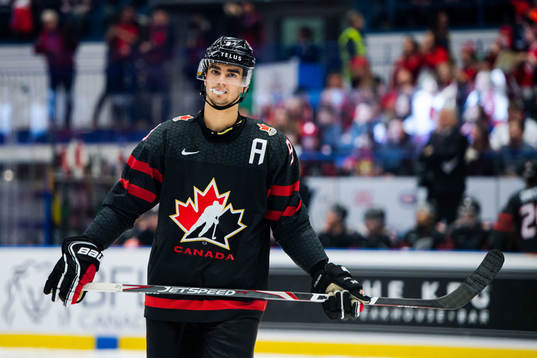 Joe Valeno of Canada looks dejected
