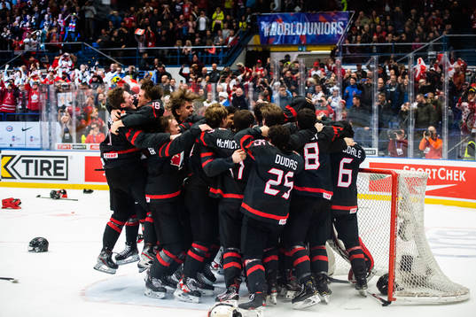 Players of Canada celebrate