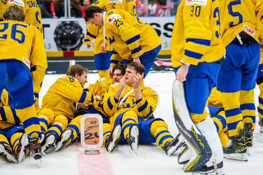 Players of Sweden celebrates
