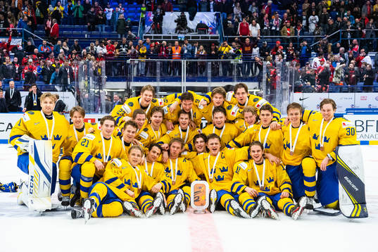 Bläddra bland fler bilder av 2020 IIHF World Junior Championship, day 11, Bronze game, Sweden - Finland