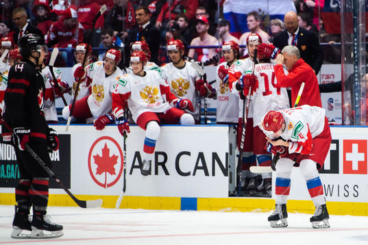 Yegor Zamula of Russia in pain