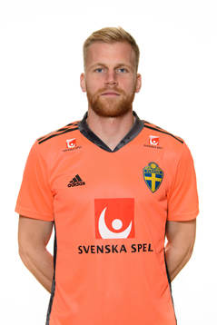 Sweden’s goalkeeper Peter Abrahamsson poses for a portrait