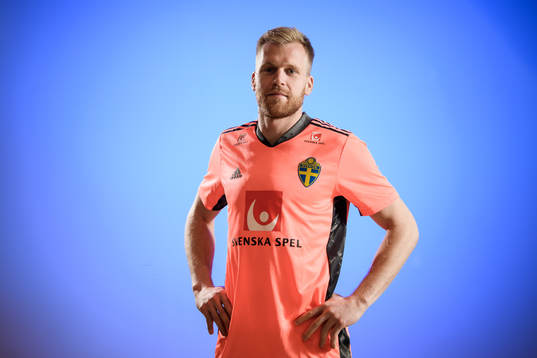 Sweden’s goalkeeper Peter Abrahamsson poses for a portrait