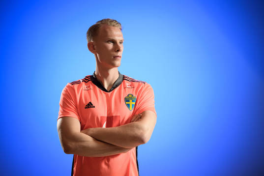 Sweden’s goalkeeper Pontus Dahlberg poses for a portrait