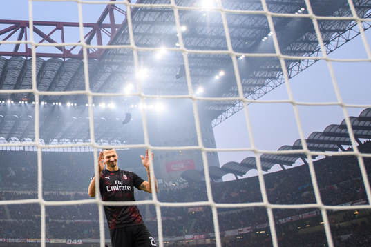 Zlatan Ibrahimovic of Milan looks dejected