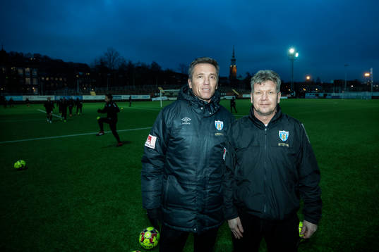 Tränare Mats Gren och assiterande tränare Jörgen Ericsson