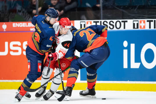 Tom Nilsson and Patrik Berglund of Djurgården against