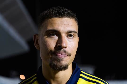 Jordan Larsson of Sweden is being interviewed