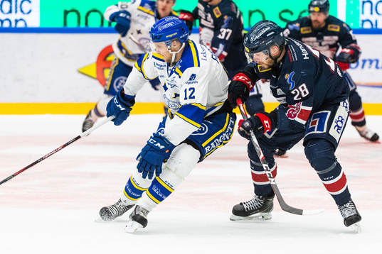 Leksands Fredrik Forsberg och Linköpings Jaakko Rissanen i