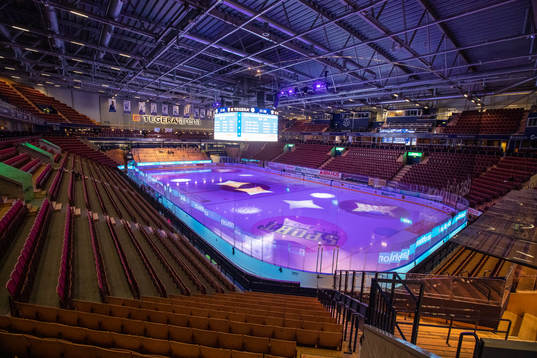 Tegera Arena innan ishockeymatchen i SHL mellan Leksand och