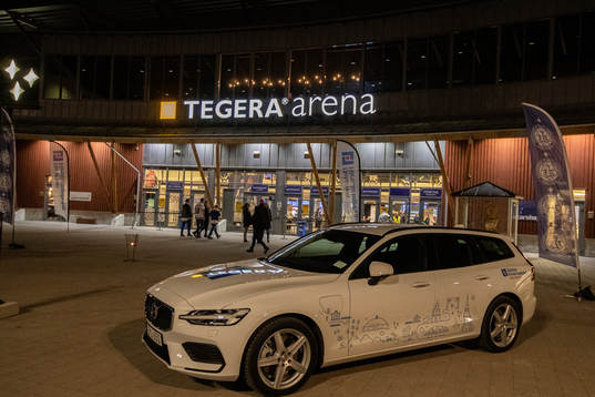 Tegera Arena innan ishockeymatchen i SHL mellan Leksand och