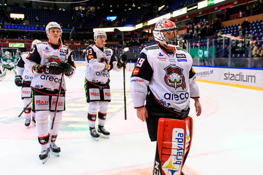 Malmö Redhawks Fredrik Händemark, Adam Ollas Mattsson och