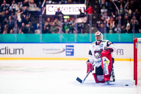 Malmö Redhawks målvakt Oscar Alsenfelt deppar