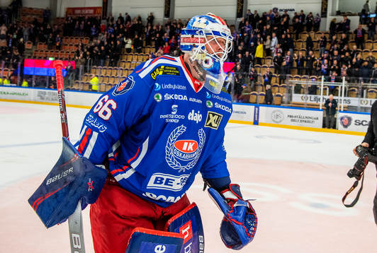 Oskarshamns målvakt Tex Williamsson jublar