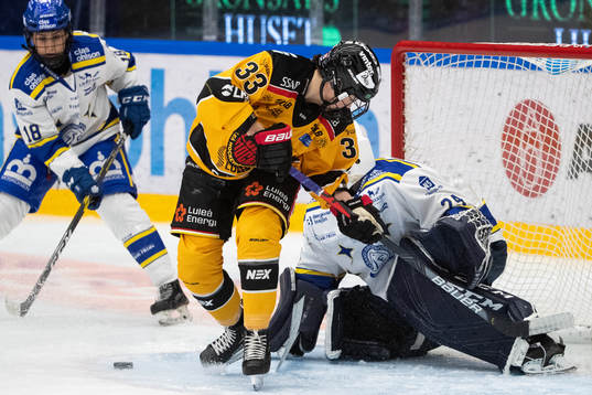 Luleås Michelle Karvinen och Leksands målvakt Jule