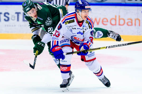 Färjestads Per Åslund och Oskarshamns Filiph Engsund