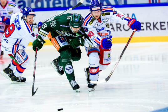 Färjestads Linus Johansson och Oskarshamns Nicklas Heinerö
