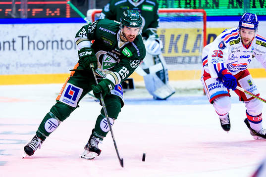 Färjestads Martin Johansson och Oskarshamns Markus Modigs