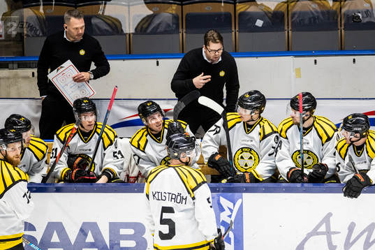 Brynäs tränare Ove Molin ger instruktioner till sina