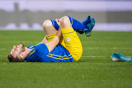 Fidan Aliti of Kosovo in pain