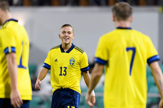 Jesper Karlsson of Sweden celebrates