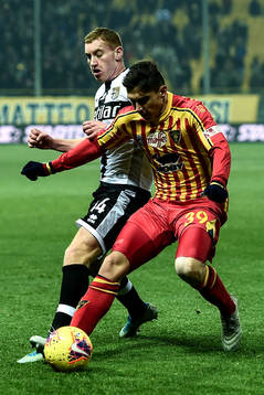 Dejan Kulusevski of Parma and Cristian Dell'Orco of Lecce